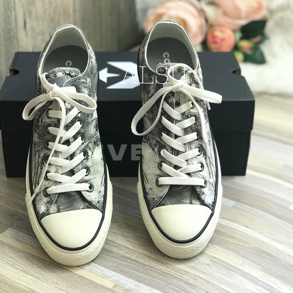 🌸Sale🌸 Converse Ctas OX Dolphin 🐬 Black Egret Women's Size 8 AUTHENT 559864C - Picture 4 of 8